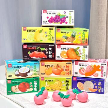 1 Box 6 pcs Mini Cute Fruit Eraser {Random Design }