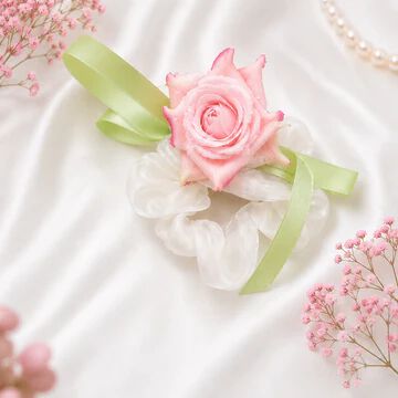 Rose pink colour Hair Tulip flower Scrunchie/Rubber band