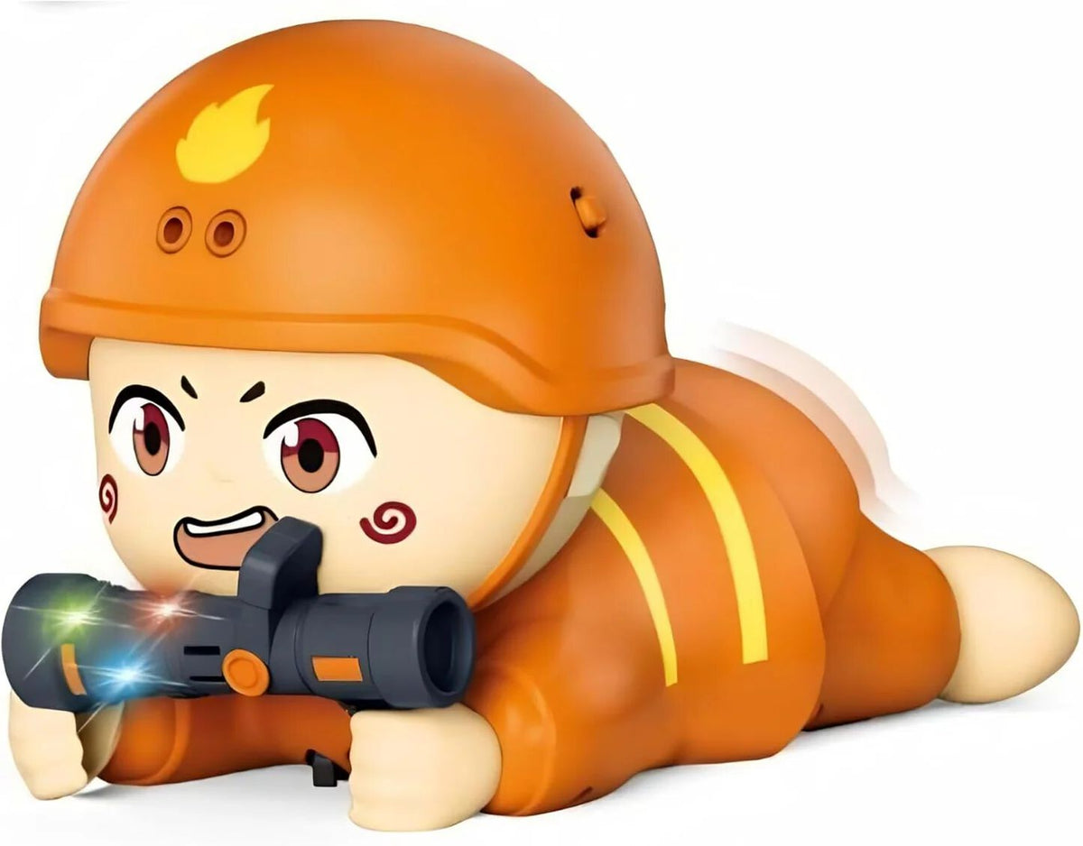 Battery Operated Crawling Soldier Toy for Kids with Realistic Sound and Flashing Lights – Combat Mission Action Figure {Multicolor}