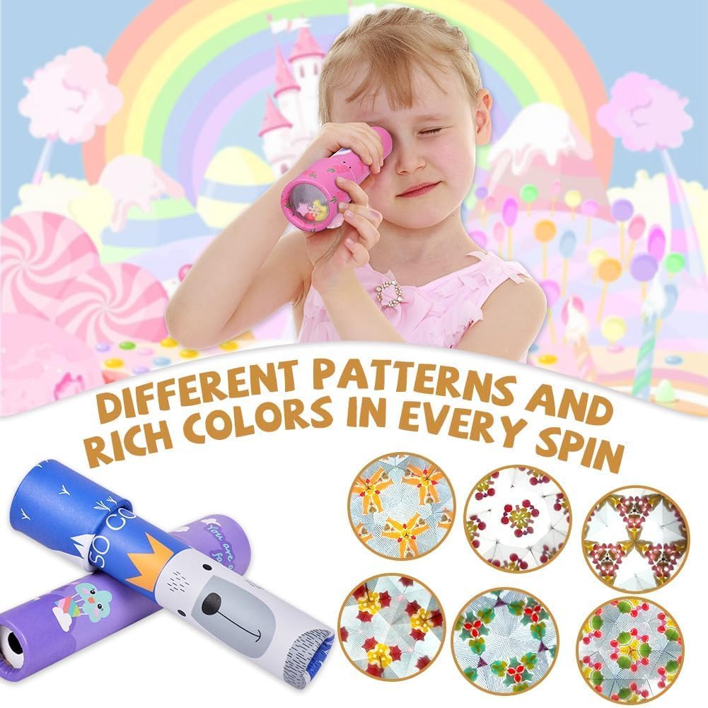 Magic Kaleidoscopes Toy for Kids Adults 3D Mirror Lens Kaleidoscope Party Favors Stretchable & Rotated Long Classic Kaleidoscope