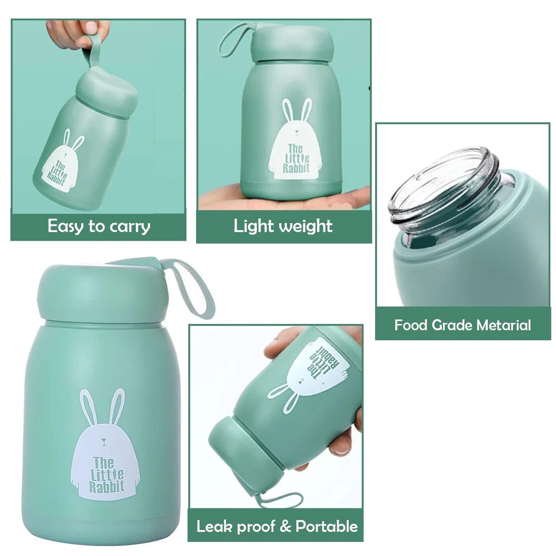 {330ml} Little Print Glass Water Bottle – Leak-Proof, BPA-Free, Food-Grade Silicone