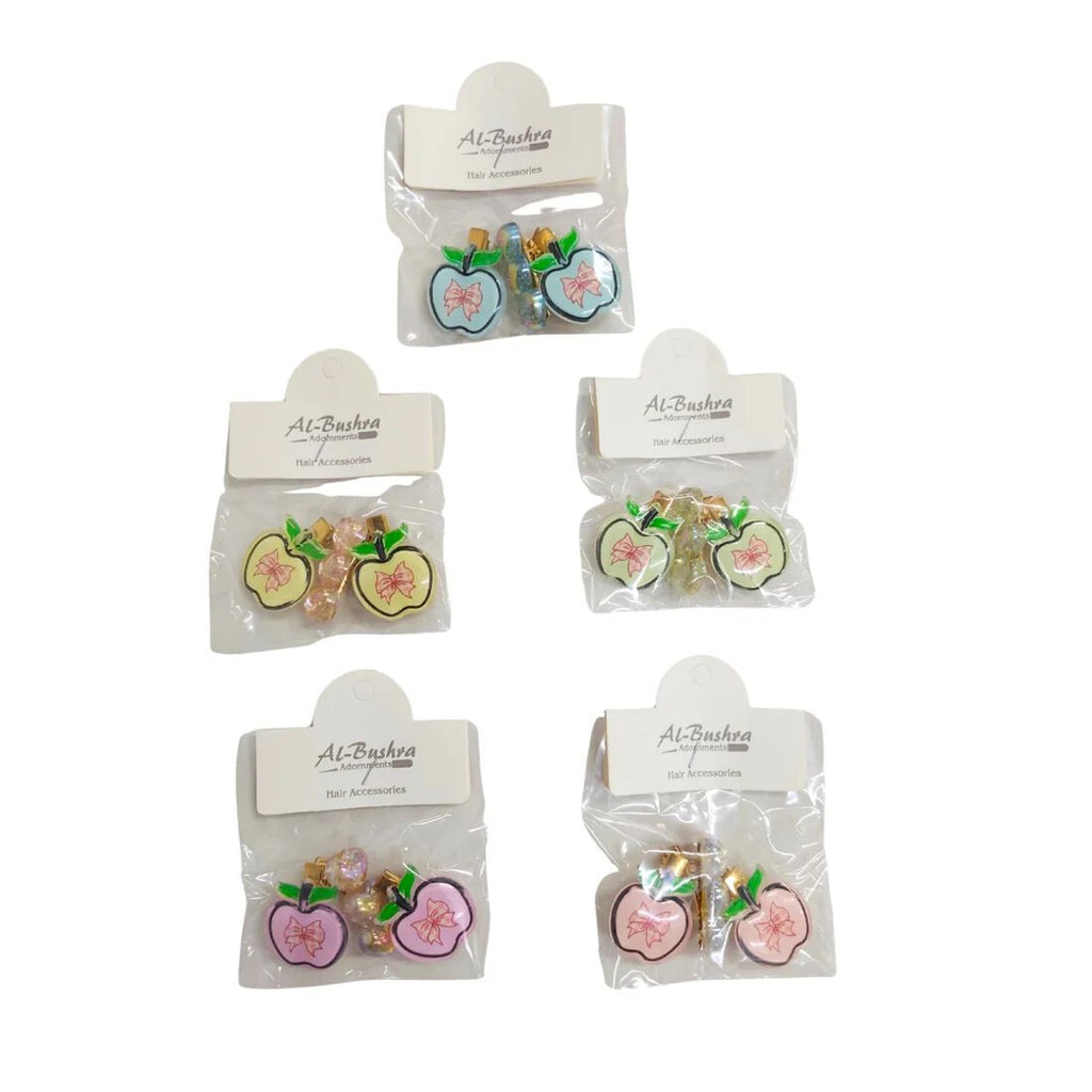 Apple Hair Clips with 1 heart clip Accessories for Girls Women Gift