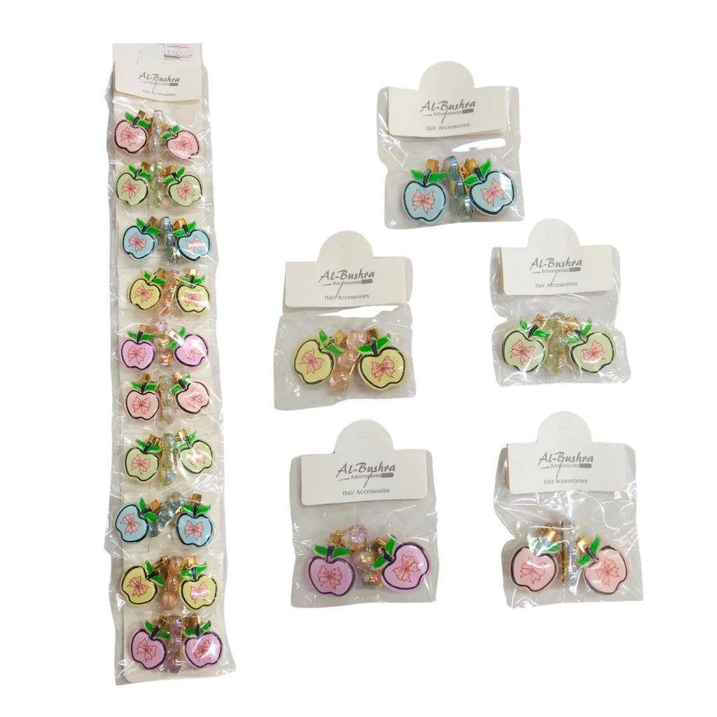 Apple Hair Clips with 1 heart clip Accessories for Girls Women Gift