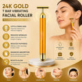24K Gold Energy Beauty Bar Electric Facial Massager Vibration Face Roller Skin Tightening Anti Aging Tool, Wrinkle Remover for Face Neck Jawline