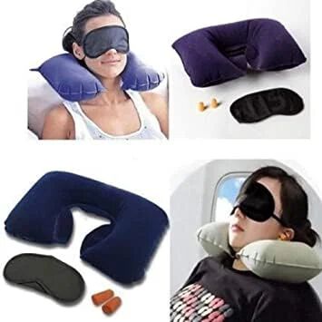 ( 3 IN 1 )TRIP TRAVEL KIT Neck Pillow & Eye Shade