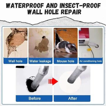 Waterproof Sealant Clay, Sealing Glue for Leaks, Air Tight, White Sewer Mending, Cracks, Gaps & Voids Around Windows