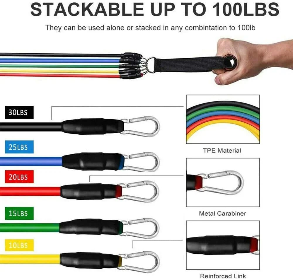 Exercise Rubber Fitness Bands Set