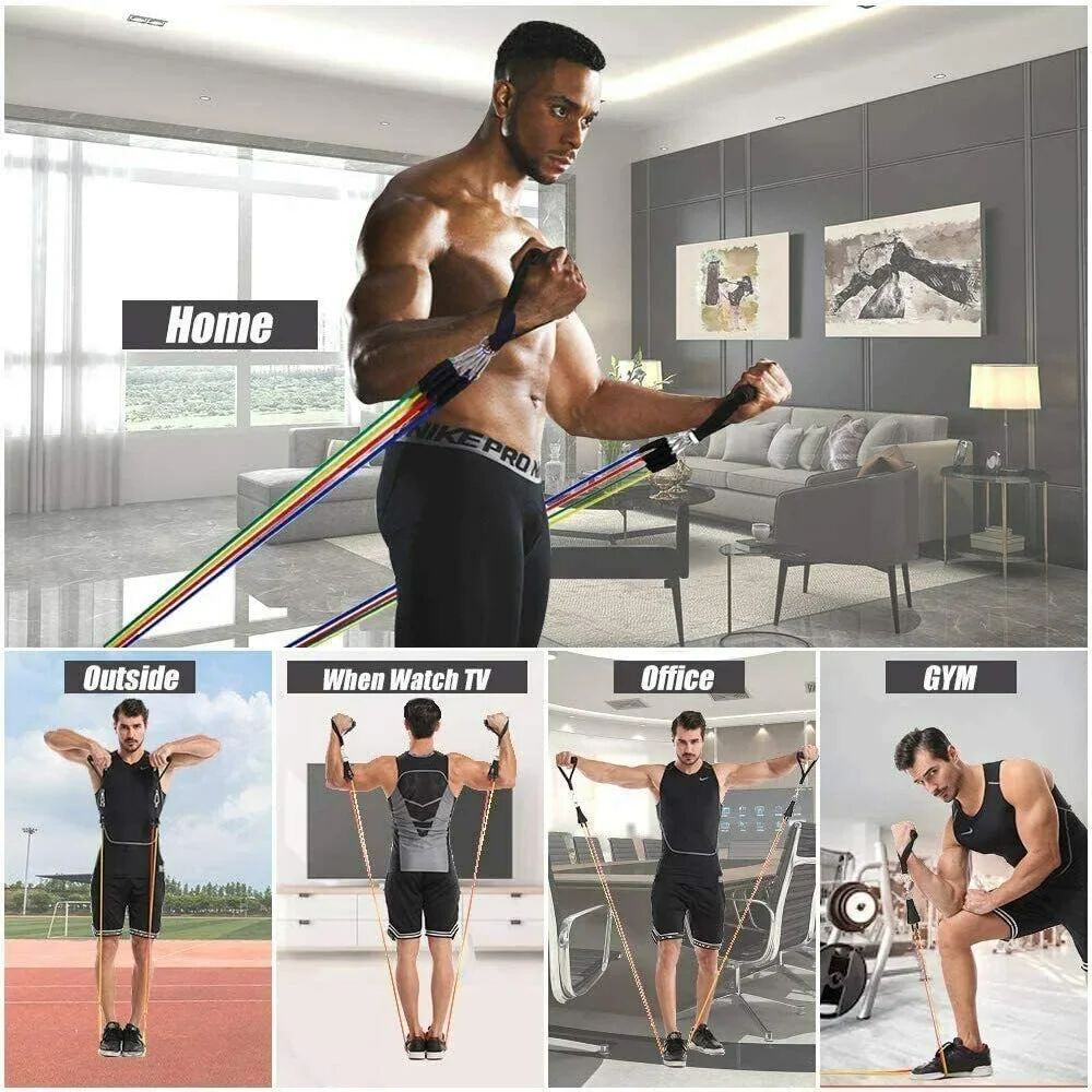 Exercise Rubber Fitness Bands Set