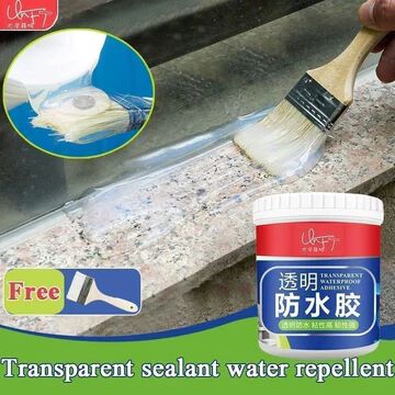 Waterproof Adhesive Glue, 300gm, with Brush, Transparent, for Roof Leakage, Crack Seal, Water Leakage Solution