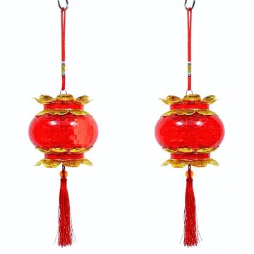Red Lantern Wedding Handheld Lantern with Tassel Light Up Projection Lantern Decorative Party Lantern