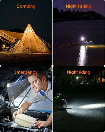 Rechargeable LED Keychain Light, USB Charging, Black