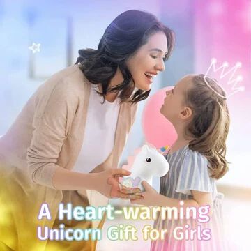 Unicorn Night Light for Kids – 7 Color Changing Rechargeable Silicone Led Lamp, Tap Control Touch Sensor