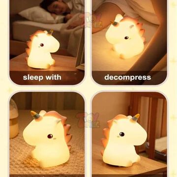 Unicorn Night Light for Kids – 7 Color Changing Rechargeable Silicone Led Lamp, Tap Control Touch Sensor