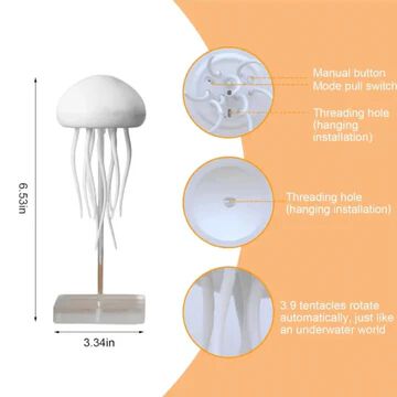 Jellyfish LED Lamp with Dancing Legs,RGB Gradient Bedside Lamp with Voice Control