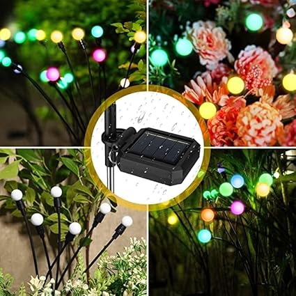 Firefly Outdoor Solar Lights - 6 LED Flash Mode Waterproof Garden Lights