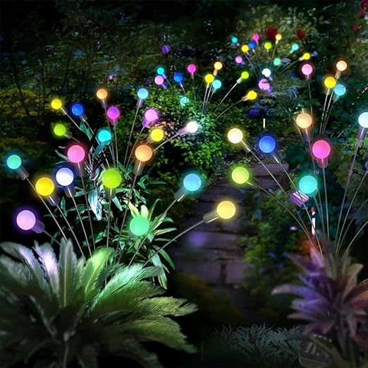 Firefly Outdoor Solar Lights - 6 LED Flash Mode Waterproof Garden Lights