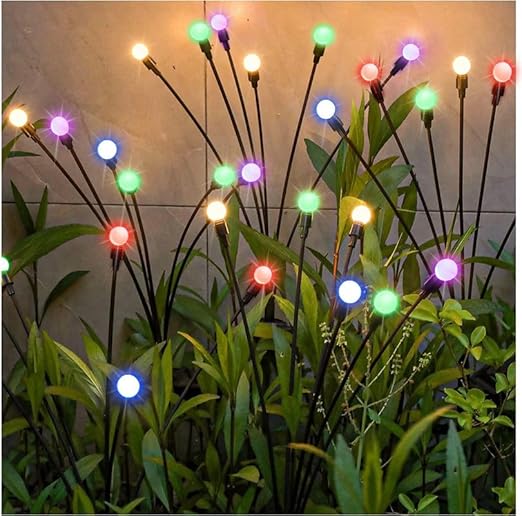Firefly Outdoor Solar Lights - 6 LED Flash Mode Waterproof Garden Lights