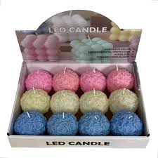 LED Rose Ball Candle Light Up Decorative Floral Design, Battery Operated, Wedding Home Decor