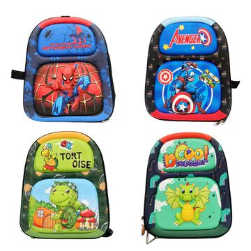 Kids 3D Cartoon Backpack - Waterproof, 3 Compartments, Bottle Holder