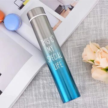Stainless Steel Slim Thin Vacuum Insulated Thermos Bottle 310 ml Steel Bottle Multicolo