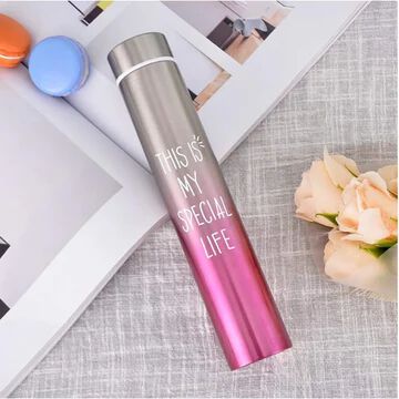 Stainless Steel Slim Thin Vacuum Insulated Thermos Bottle 310 ml Steel Bottle Multicolo