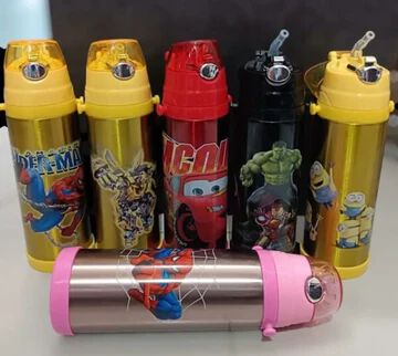 Stainless Steel Cartoon Printed Water Bottle 1000ml