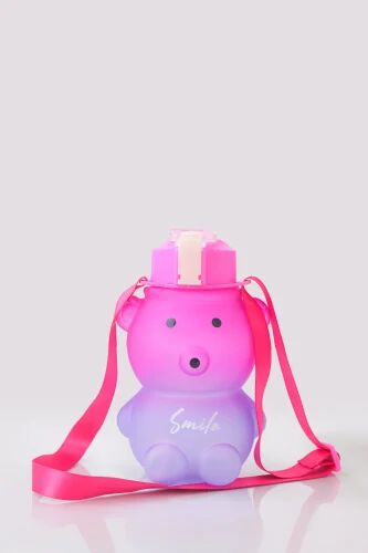 Plastic Teddy Bear Water Bottle for Kids, Push Button Water Bottle with Straw, Sipper Bottle for Kids (800 ml)