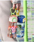Leakproof Cartoon Water Bottle BPA-free with flip-lock lid and easy carrying handle