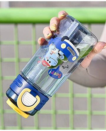 Leakproof Cartoon Water Bottle BPA-free with flip-lock lid and easy carrying handle