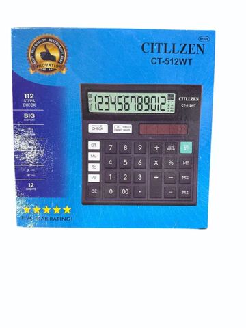 Desktop Calculator, 12-Digit LCD Display, Black, Solar and Battery Powered, Basic Office Calculator