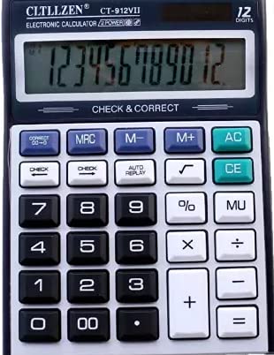 Electronic Calculator, Large Display, Dual Power Calculator