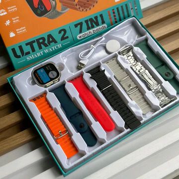 Smart Watch, 7 in 1 Watch Bands, 2.01" Display, ECG, Wireless Charging, Sports Mode, Weather Forecast, Face Dial