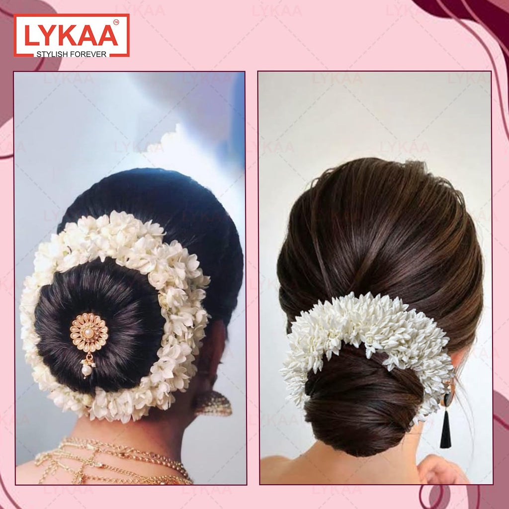 Scented Jasmine Mogra Gajra plain white Phool Hair Accessories For Women & Girls