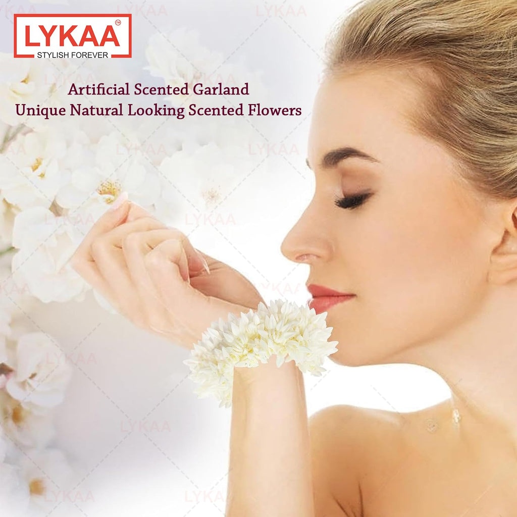 Scented Jasmine Mogra Gajra plain white Phool Hair Accessories For Women & Girls