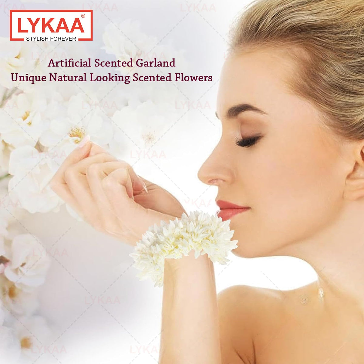 Scented Jasmine Mogra Gajra plain white Phool Hair Accessories For Women & Girls