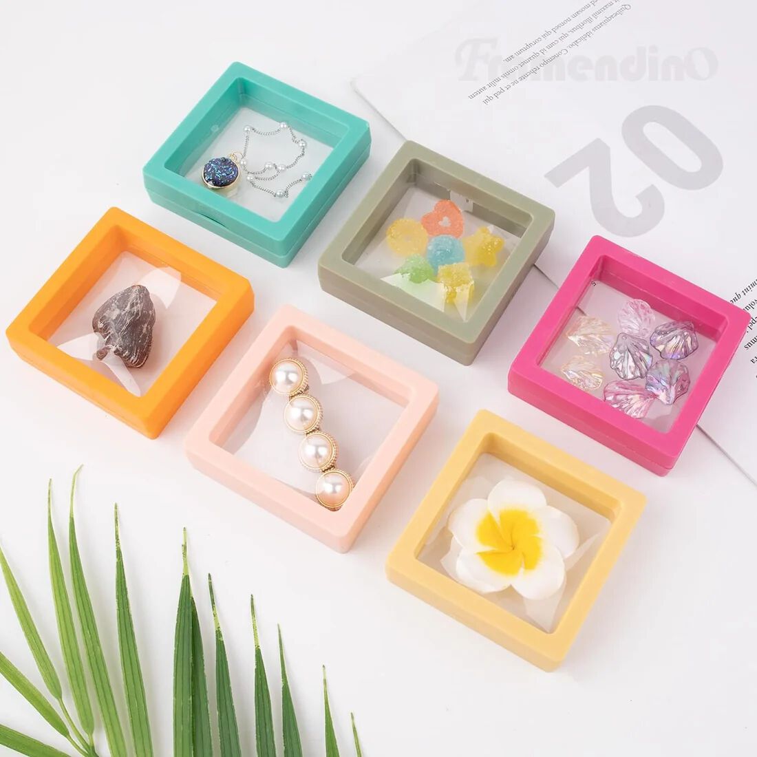Plastic Floating Case | Transparent PE Film Jewellery Storage Box 7 Cm {Multicolor}