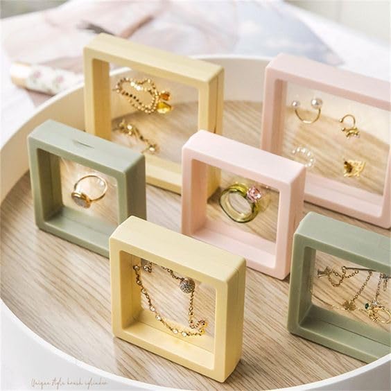 Plastic Floating Case | Transparent PE Film Jewellery Storage Box 7 Cm {Multicolor}