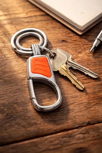 {Pack of 12} Antique Hook Locking Silver Metal Key Ring Key Chain for Gift Boys Girls & Friends