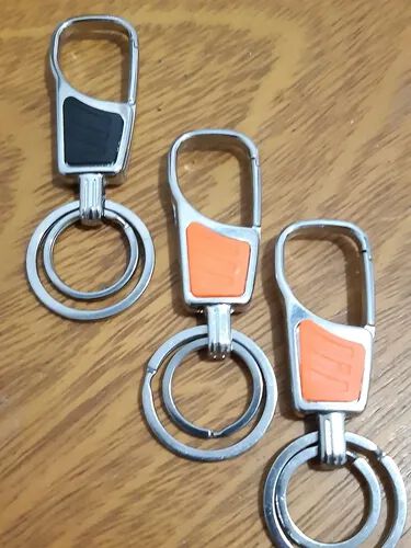 {Pack of 12} Antique Hook Locking Silver Metal Key Ring Key Chain for Gift Boys Girls & Friends