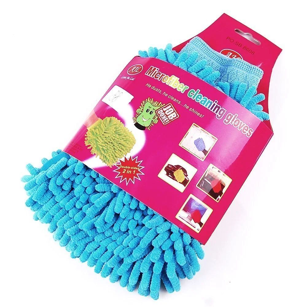 Double Sided Microfiber Wash Mitt Gloves,Dust Cleaning Gloves