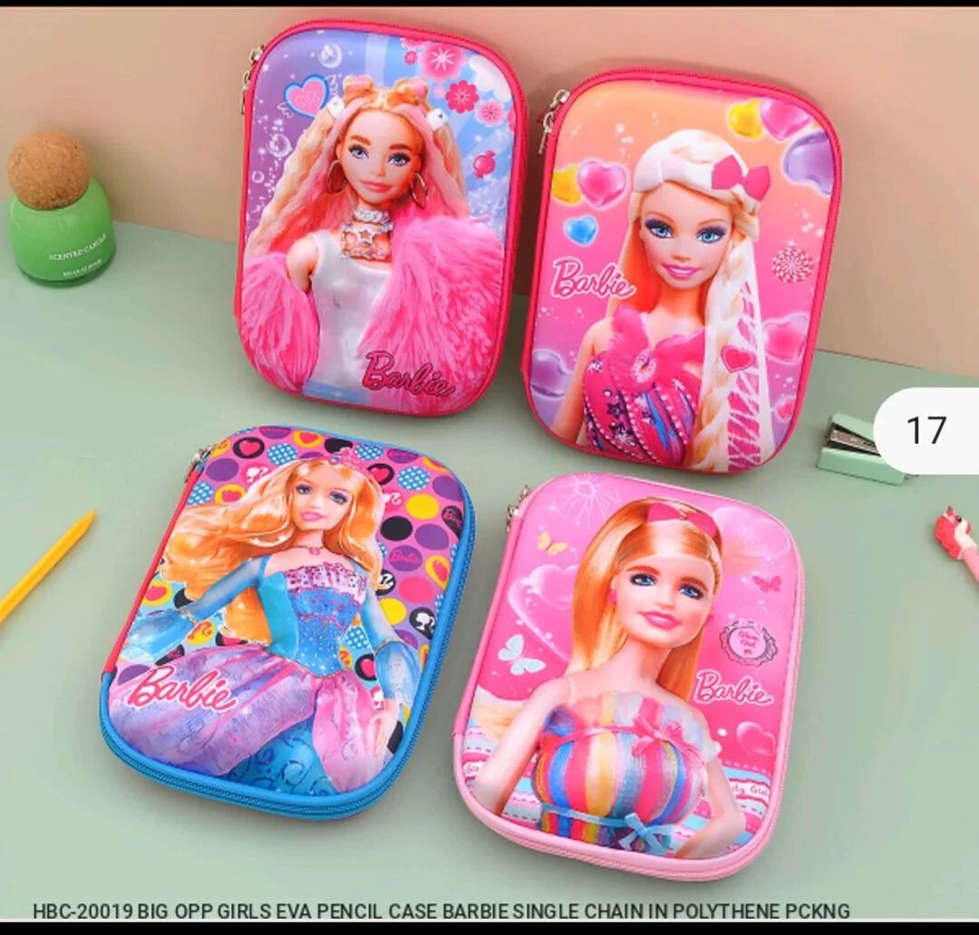 Barbie Cartoon Design Pencil Pouch 20 Cm × 12 Cm {Random Design}