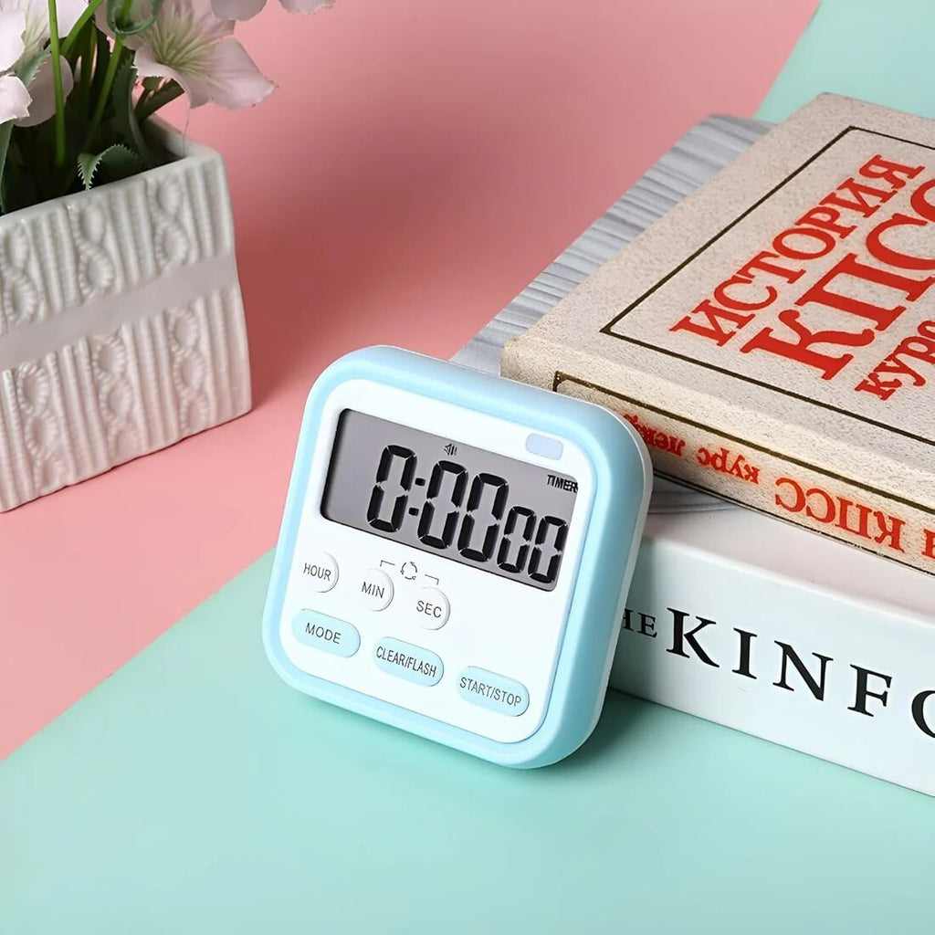 Digital Stopwatch Timer with Large LCD Screen 24hr Digital Display Magnetic Retractable Stand Loud Alarm for Sports, Studying, Cooking