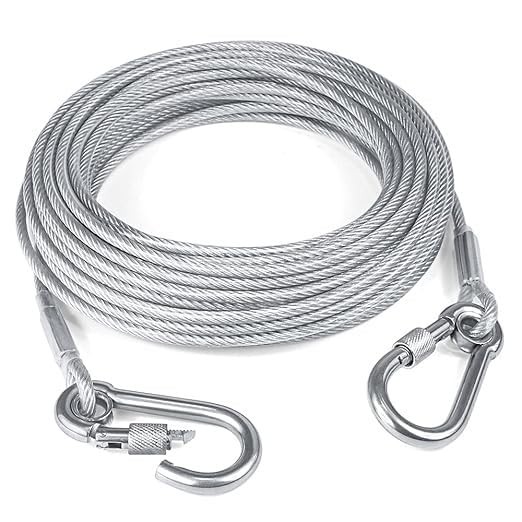 Heavy Duty Clothes Drying Rope 5 Meter with Hooks | Strong Steel Clothesline for Balcony, Travel, Camping & Home Use