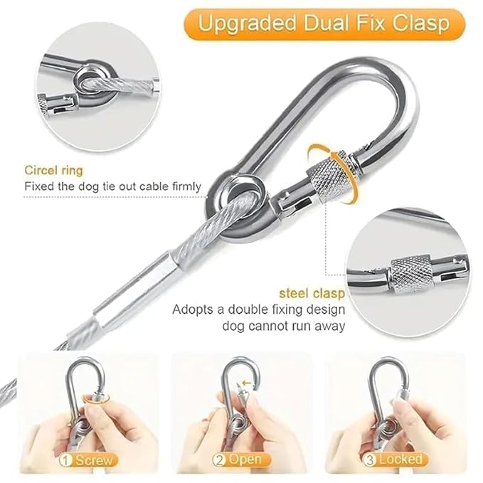 Heavy Duty Clothes Drying Rope 5 Meter with Hooks | Strong Steel Clothesline for Balcony, Travel, Camping & Home Use