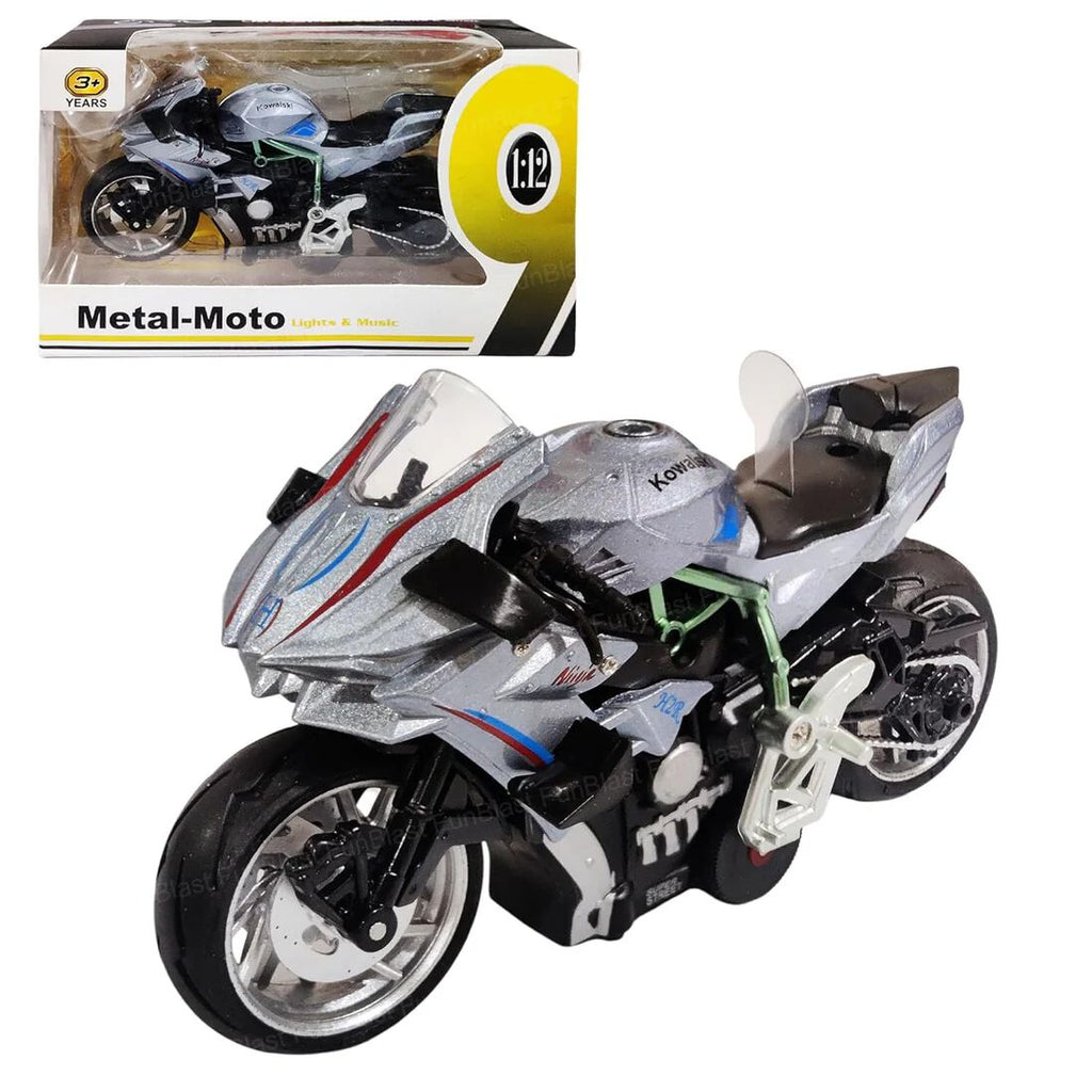 Die-Cast Sports Bike Toy for Kids – Motorcycle Toy, Friction Power Metal Bike with Light and Sound Effects, Alloy Vehicles Toys for Boys {Multi Colour}
