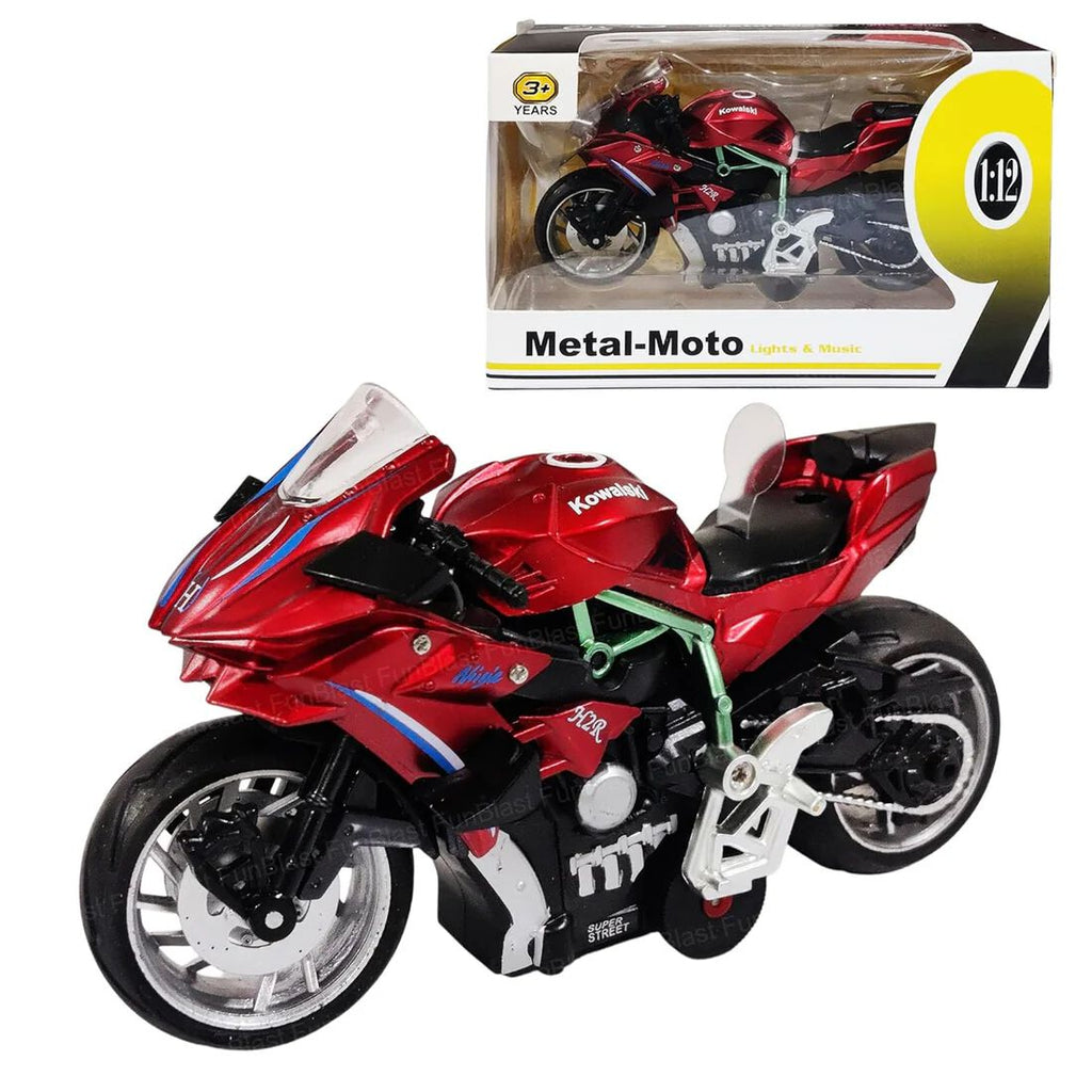 Die-Cast Sports Bike Toy for Kids – Motorcycle Toy, Friction Power Metal Bike with Light and Sound Effects, Alloy Vehicles Toys for Boys {Multi Colour}