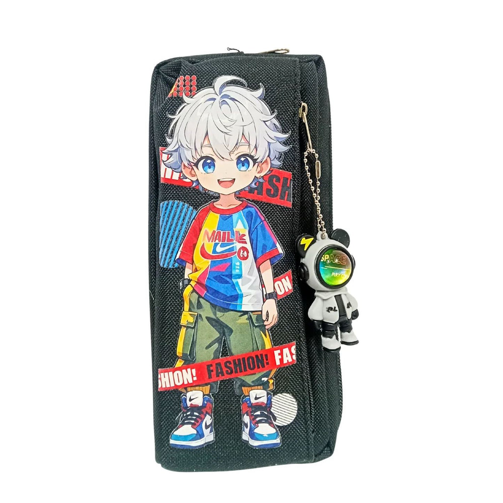 Pen Bag Canvas Pencil Case Student Stationery Gift for Kids {Random Design}