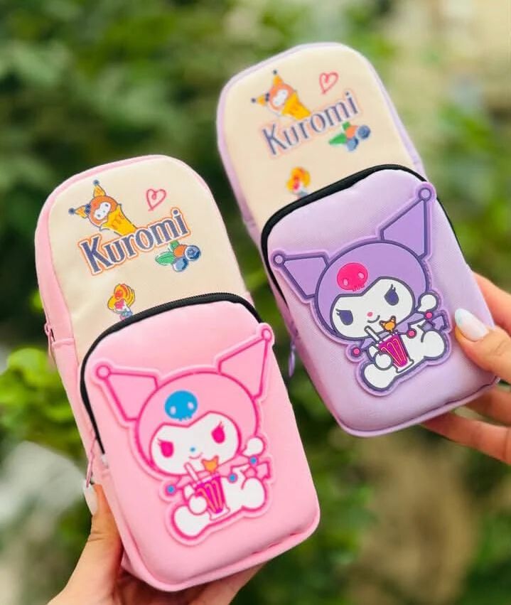 Kuromi Cartoon Art Canvas Pencil Box {Random Color}
