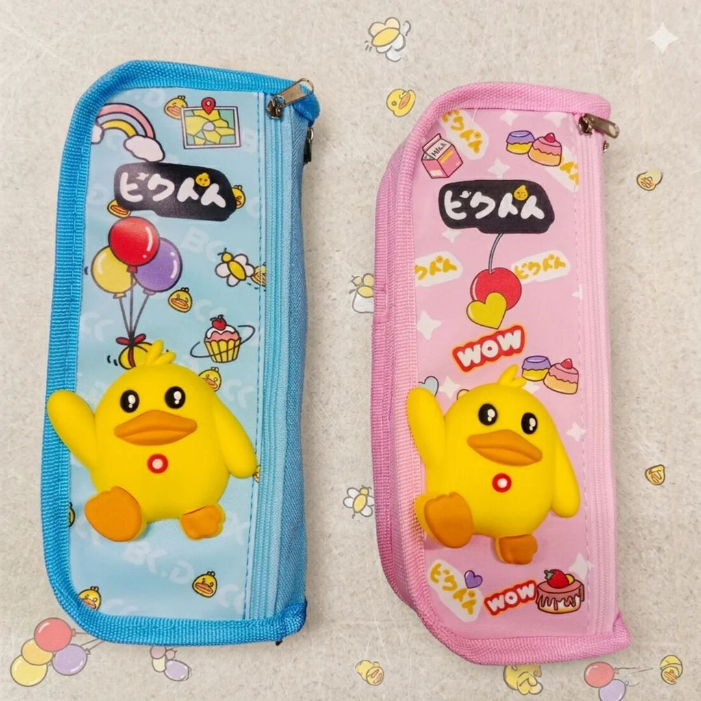3D Duck Pencil Pouch for Boys and Girls Pencil Case School Stationery 2 Zipper {Random Design}