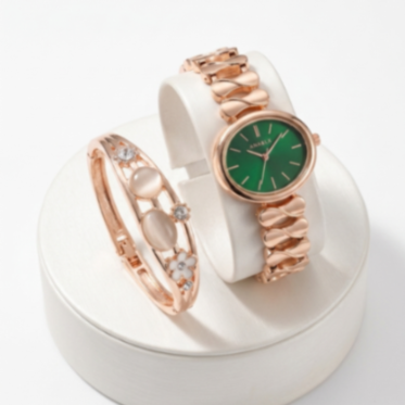 Stylish Watch And Bracelet  For Girl beautiful Girt for Women {Random Design}